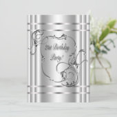 Zilveren vrouwen 21ste verjaardagsfeest kaart (Staand voorkant)