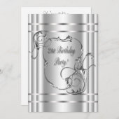 Zilveren vrouwen 21ste verjaardagsfeest kaart (Voorkant / Achterkant)