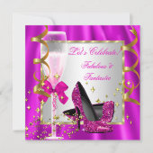 Zilveren vrouwen in de opgeruimde roze partij kaart (Voorkant)