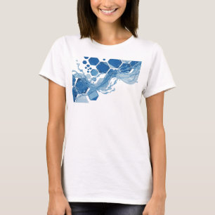 Zilveren WATER FLOW Grafische T-shirt met opvallen