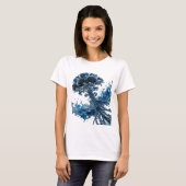 Zilveren WATERFALLENDE ROZEN Citat Shirt (Voorkant volledig)