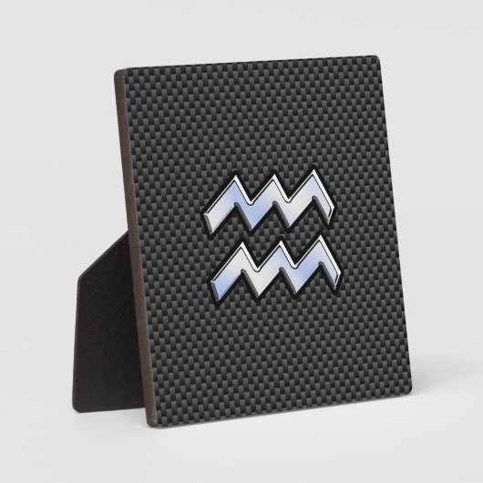 Zilveren Waterman Sterrenbeeld Symbool Koolstofvez Fotoplaat (Voorkant)