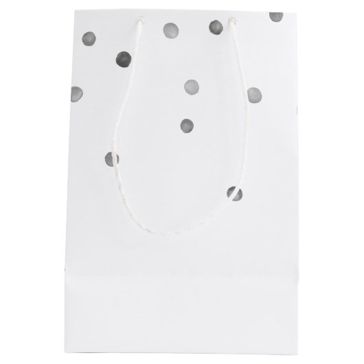 Zilveren Waterverf Confetti Stippen Medium Cadeauzakje (Achterkant)