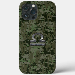 Zilveren Weegschaal Zodiac Groene Camo Case-Mate iPhone Case