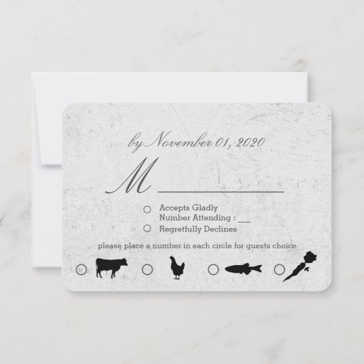 Zilveren Wereldkaart Aangepaste bestemming bruilof RSVP Kaartje (Achterkant)