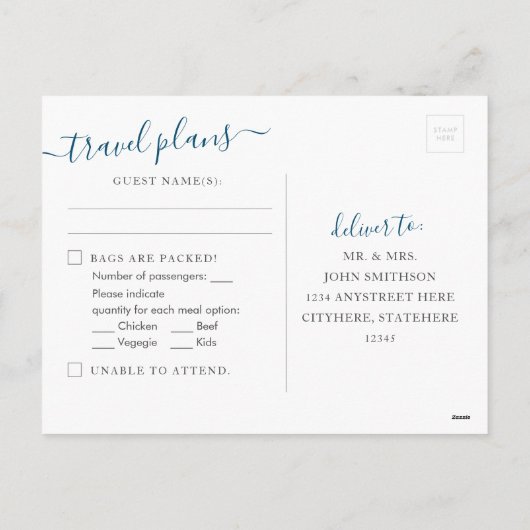 Zilveren Wereldkaart hartbestemming RSVP-Briefkaar Feestdagenkaart (Achterkant)