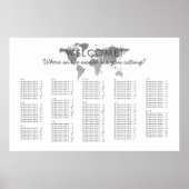 Zilveren Wereldkaart Poster (Voorkant)