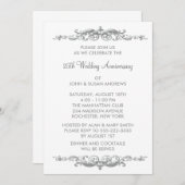 Zilveren Werveling 25-jarig huwelijksjubileumfeest Kaart (Voorkant / Achterkant)