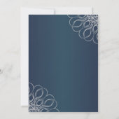 Zilveren wervelingen op middernachtblauw Pensioenf Kaart (Achterkant)