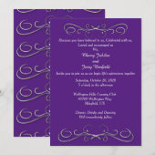 Zilveren Wervelingen op UR Color Wedding Invitatio Kaart (Voorkant / Achterkant)