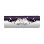 zilveren wervelingen Paarse zwarte verloop Etiket (Voorkant)