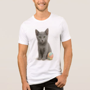 Zilveren Whiskers – Russisch Blauw Kitten Tri-Blend Shirt
