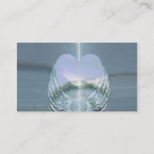 Zilveren wikkelingen rond een hart visitekaartje