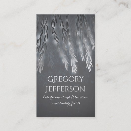 Zilveren  Willow Tree Branch String Light Visitekaartje (Voorkant)