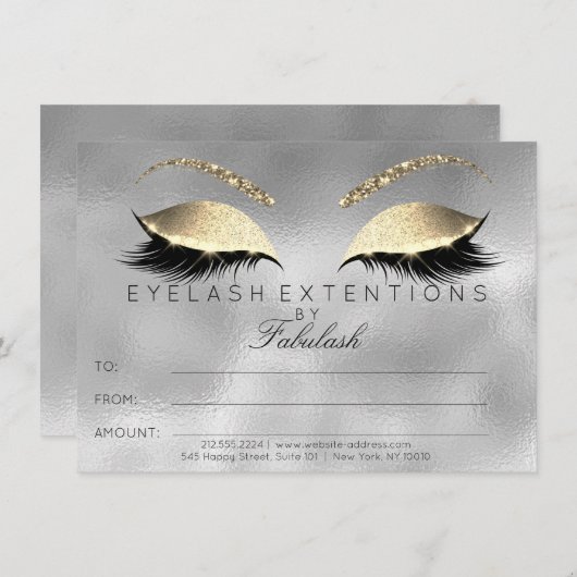 Zilveren Wimpers Extensie Make-up Certificaat Cade (Voorkant / Achterkant)