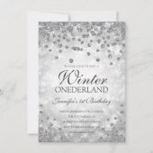 Zilveren Winter Diamanten & Glitter | 1e verjaarda Kaart (Voorkant)