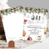 Zilveren Winter Fun Christmas Cocktail Holiday Par Kaart