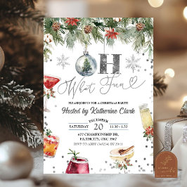 Zilveren Winter Fun Christmas Cocktail Holiday Par Kaart