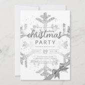 Zilveren Winter Glitter Sneeuw Bedrijf Kerstmis Kaart (Voorkant)