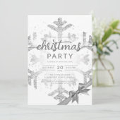 Zilveren Winter Glitter Sneeuw Bedrijf Kerstmis Kaart (Staand voorkant)