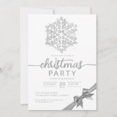 Zilveren Winter Glitter Snowflake Company Xmas Kaart (Voorkant)