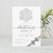 Zilveren Winter Glitter Snowflake Company Xmas Kaart (Staand voorkant)
