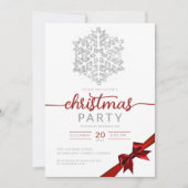 Zilveren Winter Glitter Snowflake Company Xmas Kaart (Voorkant)