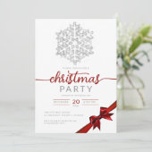 Zilveren Winter Glitter Snowflake Company Xmas Kaart (Staand voorkant)