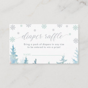 Zilveren Winter Jongen Baby Shower Luier Raffle Ti Informatiekaartje