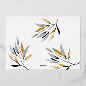 Zilveren Winter Natuurlijke Groene Vrolijke Kerstm Folie Feestdagenkaart (Achterkant)