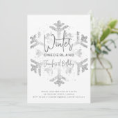 Zilveren Winter ONEDERLAND 1e Verjaardag FAUX Glit Kaart (Staand voorkant)