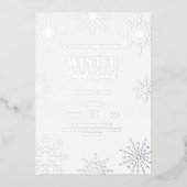 Zilveren Winter onederland Folie Uitnodiging (Voorkant)