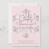 Zilveren Winter ONEDERLAND Verjaardag Glitter Blus Kaart (Voorkant)