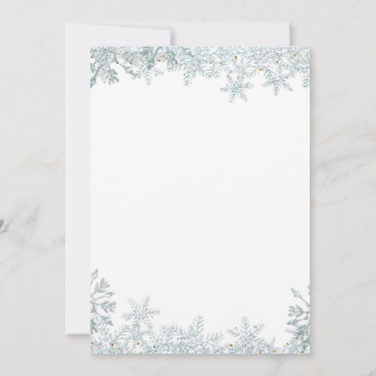 Zilveren Winter Onederland Verjaardag Uitnodiging (Achterkant)