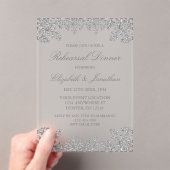 Zilveren Winter Sneeuwvlok repetitie diner Acryl Uitnodigingen (Insitu (Draagbaar))