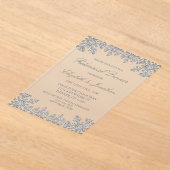 Zilveren Winter Sneeuwvlok repetitie diner Acryl Uitnodigingen (Laagn)