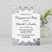 Zilveren Winter Sneeuwvlok Verlovingsfeest Folie Uitnodiging (Staand Voorkant)