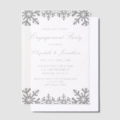 Zilveren Winter Sneeuwvlok Verlovingsfeest Vellum Uitnodigingen (Offset)