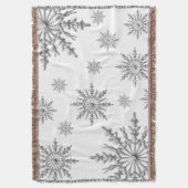 Zilveren Winter Sneeuwvlokken op Wit Deken (Voorkant Verticaal)
