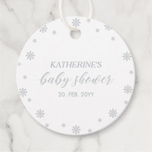 Zilveren Winter Wonderland Baby Shower Dank je Bedankjes Labels