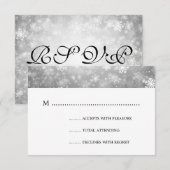 Zilveren Winter Wonderland Elegante bruiloft RSVP (Voorkant / Achterkant)