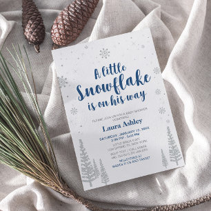 Zilveren Winter Wonderland, Jongens Baby Shower/Sp Kaart