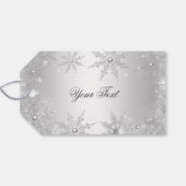 Zilveren Winter Wonderland Kerstmis Cadeaulabel (Achterkant Horizontaal)