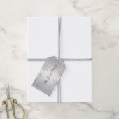 Zilveren Winter Wonderland Kerstmis Cadeaulabel (Met Touw)