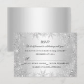 Zilveren Winter Wonderland Kerstvakantie RSVP (Voorkant / Achterkant)