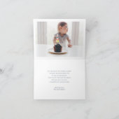 Zilveren Winter Wonderland Verjaardagsfoto Dank u Bedankkaart (Binnen)