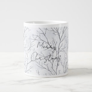 Zilveren Winterbomen Kerst Grote Koffiekop