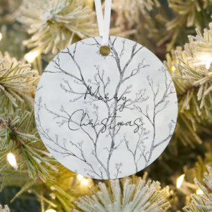 Zilveren winterbomen Kerstmis Metalen Ornament
