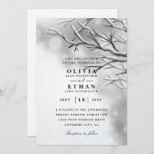 Zilveren wintertrouwkaarten kaart (Voorkant / Achterkant)