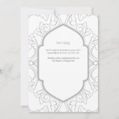 Zilveren Wit  Katholiek Nuptial Mass Bruiloft Kaart (Achterkant)